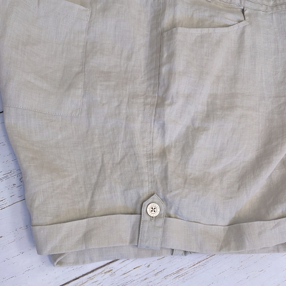 Ellen Tracy Light Tan Linen Shorts , size Large, NWT - Picture 7 of 10